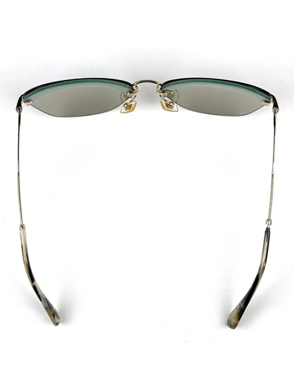 Miu Miu Sunglasses Metal Acetate Gold Brown Eyewear